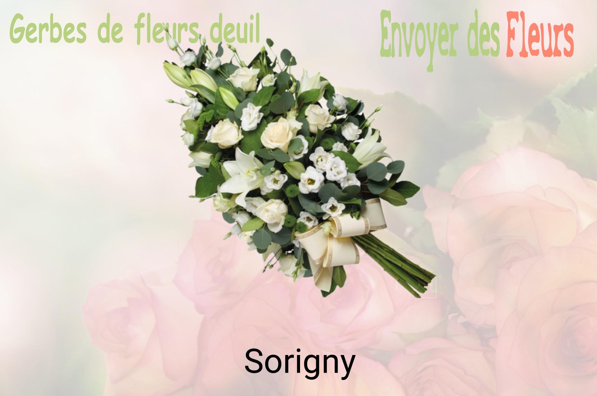 Gerbe de fleurs de deuil livrée à Sorigny
